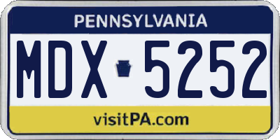 PA license plate MDX5252