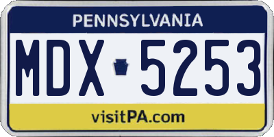 PA license plate MDX5253