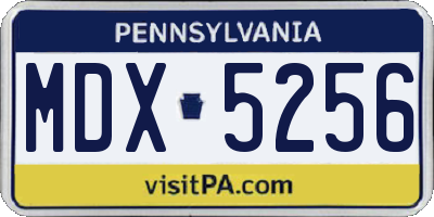 PA license plate MDX5256