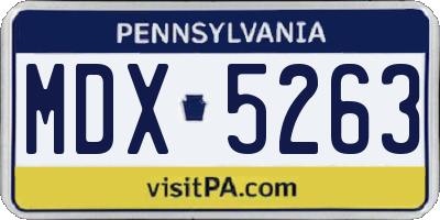 PA license plate MDX5263
