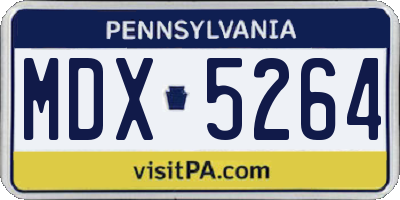 PA license plate MDX5264