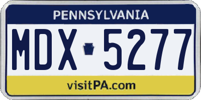 PA license plate MDX5277