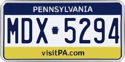 PA license plate MDX5294