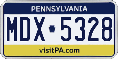 PA license plate MDX5328