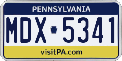 PA license plate MDX5341