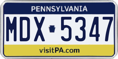 PA license plate MDX5347