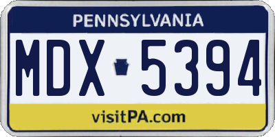 PA license plate MDX5394