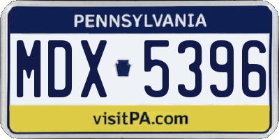 PA license plate MDX5396