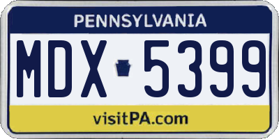 PA license plate MDX5399