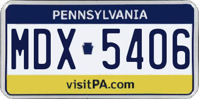 PA license plate MDX5406
