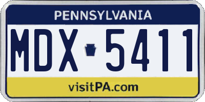 PA license plate MDX5411