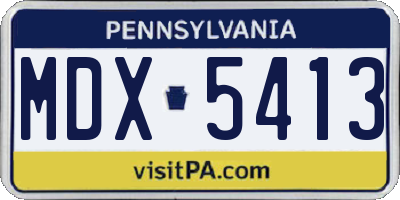 PA license plate MDX5413
