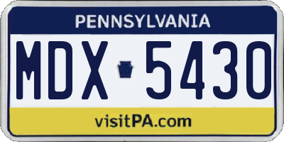 PA license plate MDX5430