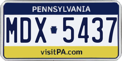 PA license plate MDX5437