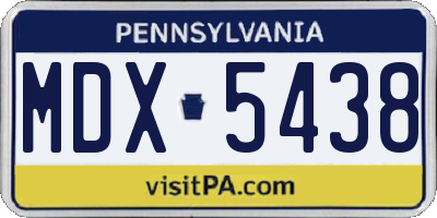 PA license plate MDX5438