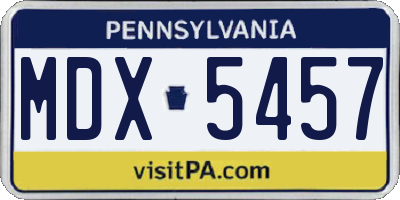 PA license plate MDX5457