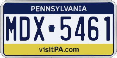 PA license plate MDX5461