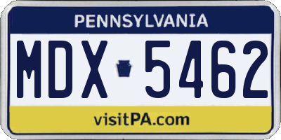PA license plate MDX5462