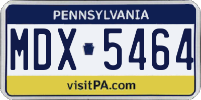 PA license plate MDX5464
