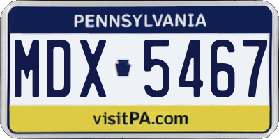PA license plate MDX5467