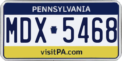 PA license plate MDX5468