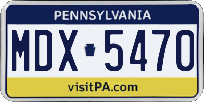 PA license plate MDX5470