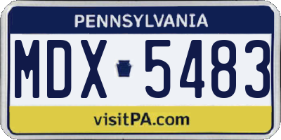 PA license plate MDX5483