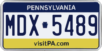 PA license plate MDX5489