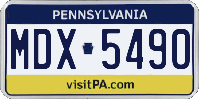 PA license plate MDX5490