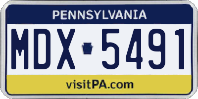 PA license plate MDX5491