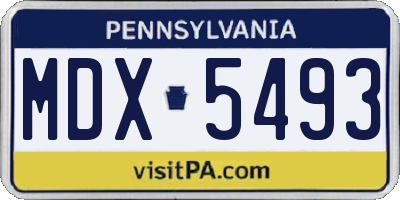 PA license plate MDX5493