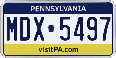 PA license plate MDX5497