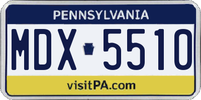 PA license plate MDX5510