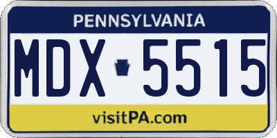 PA license plate MDX5515