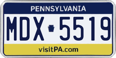 PA license plate MDX5519