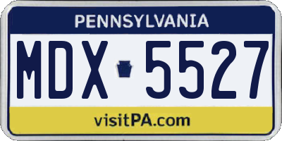 PA license plate MDX5527