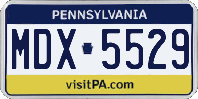 PA license plate MDX5529