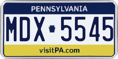 PA license plate MDX5545