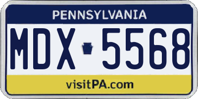 PA license plate MDX5568