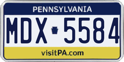 PA license plate MDX5584