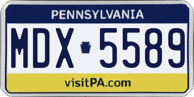 PA license plate MDX5589