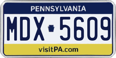 PA license plate MDX5609