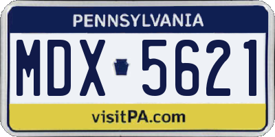 PA license plate MDX5621