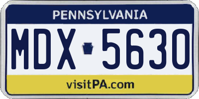 PA license plate MDX5630