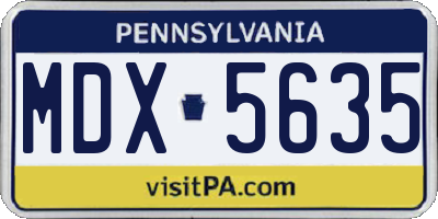 PA license plate MDX5635
