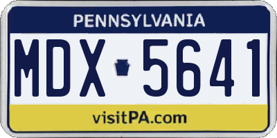 PA license plate MDX5641