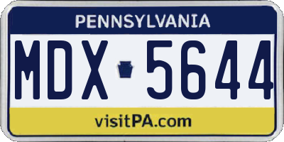 PA license plate MDX5644