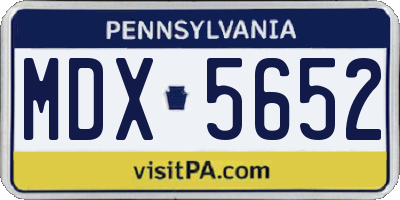 PA license plate MDX5652