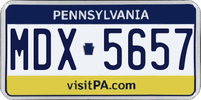 PA license plate MDX5657