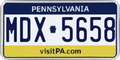 PA license plate MDX5658